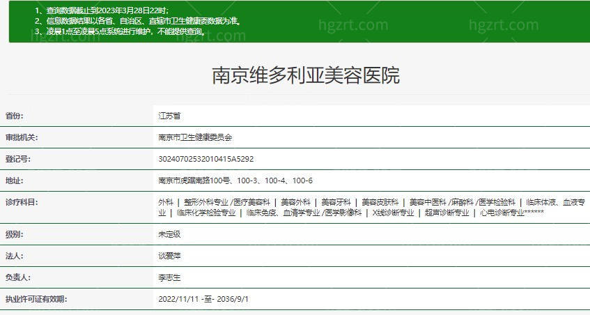 南京维多利亚医院执业许可证图片