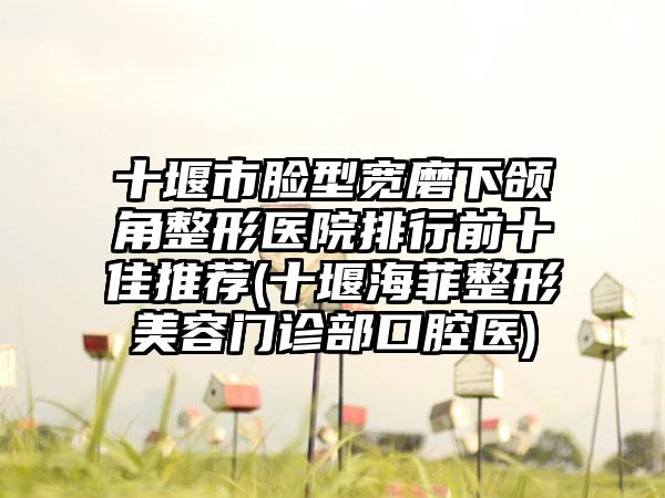 十堰市脸型宽磨下颌角整形医院排行前十佳推荐(十堰海菲整形美容门诊部口腔医)