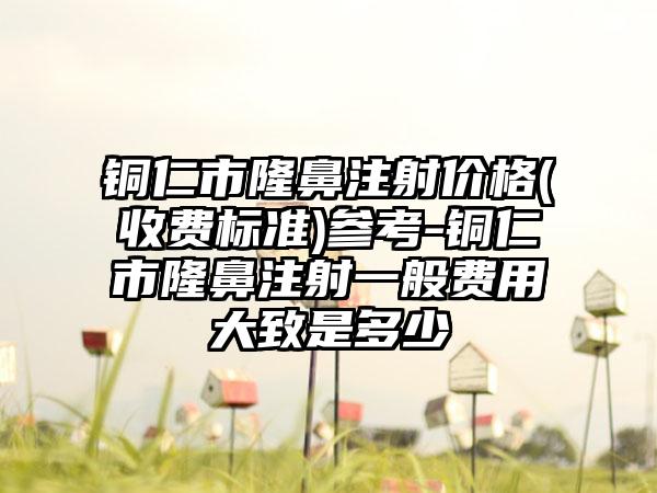 铜仁市隆鼻注射价格(收费标准)参考-铜仁市隆鼻注射一般费用大致是多少