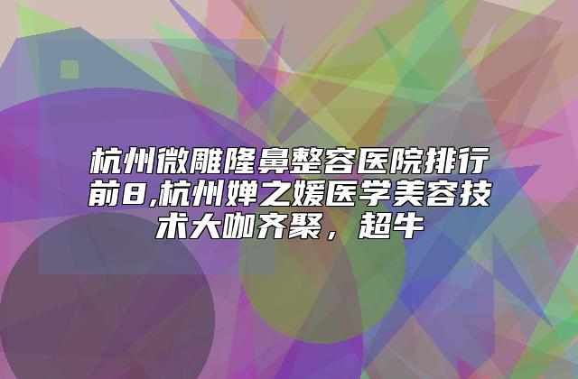 杭州微雕隆鼻整容医院排行前8,杭州婵之媛医学美容技术大咖齐聚，超牛