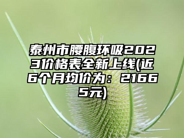 泰州市腰腹环吸2023价格表全新上线(近6个月均价为：21665元)