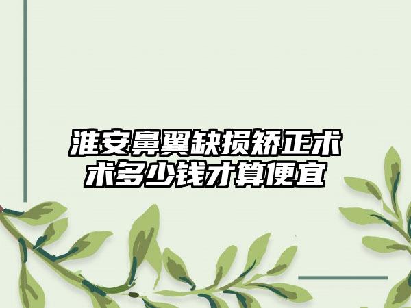 淮安鼻翼缺损矫正术术多少钱才算便宜